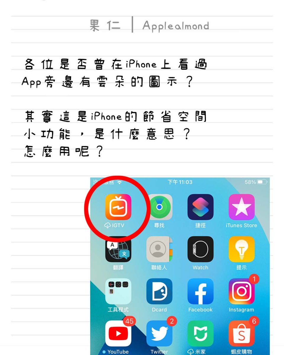 苹图解 / iPhone App 旁边有云？教你自动节省空间的小技巧 第2张