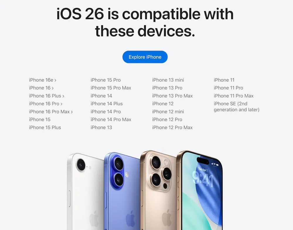iOS 26支持机型列表一览！ 苹果确认淘汰三款iPhone旧机型
