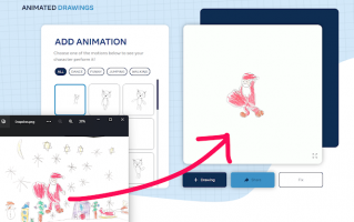 Animated Drawings 上传孩子的涂鸦图画，自动制作人物动画影片