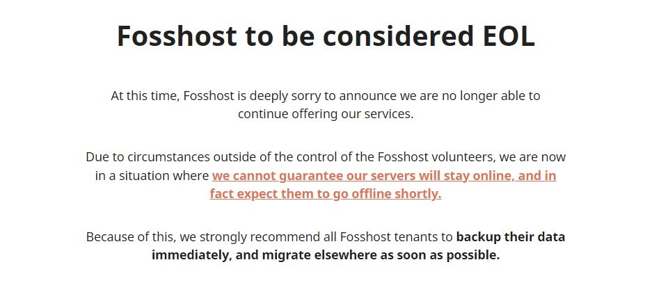 开源软件代管网站Fosshost即将关闭-第1张图片-苹果试玩